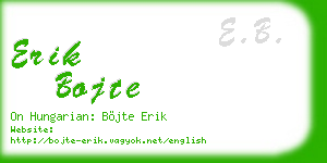 erik bojte business card
